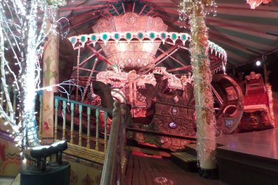 This carousel was beside the far end of the stage and was actually used as part of the show on several occasions with performers riding around it.