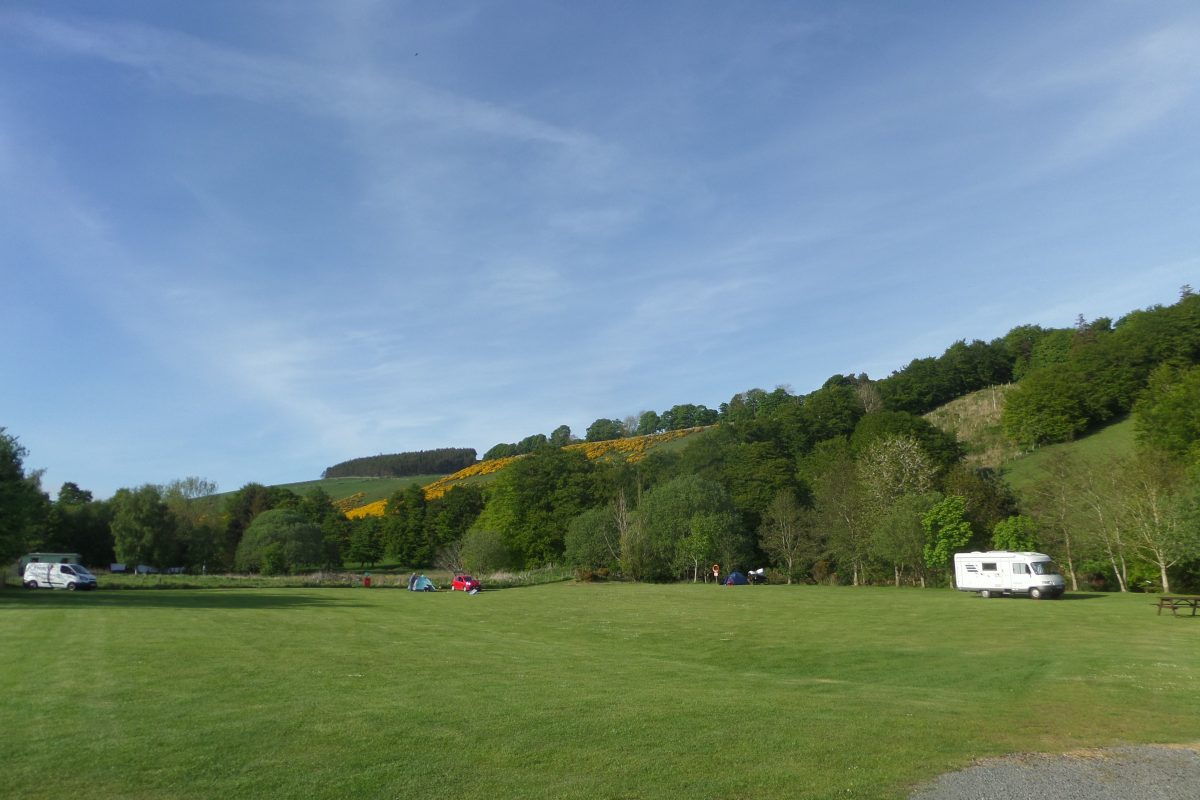 Bertie parked up at Lauder C&CC campsite