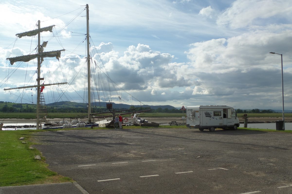 Glencaple Pier - offical motorhome stopover with an honesty box toward pier upkeep.