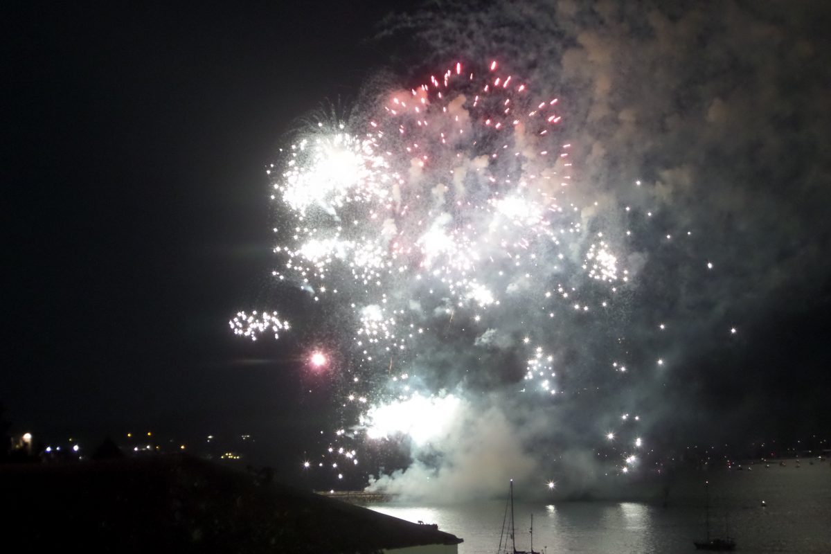 Fireworks over Plymouth Harbour