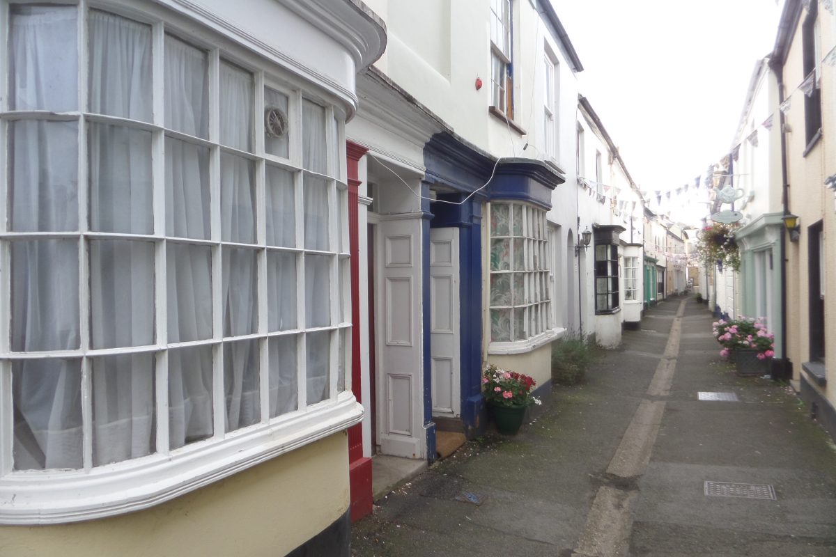 Market Street in Appledore. This was a busy little street (well really little more than an alley way) and charming with all its Vioctorian bow fronted shops.