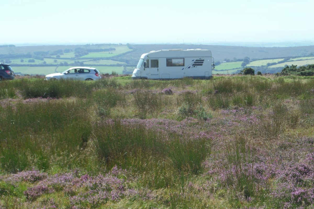 Bertie parked at Winsford Hill on the top of Exmoor. We stopped here for lunch on Tuesday 23rd August