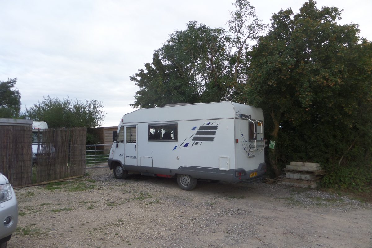 Bertie Parked at Willow Farm Britstop near Bath