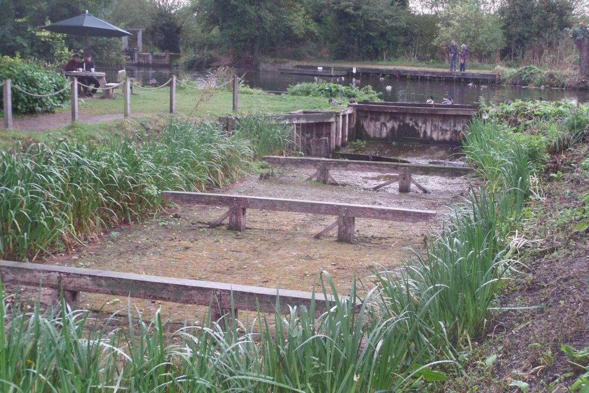 The old dry dock at Flatford as featured in one of Constable's paintings