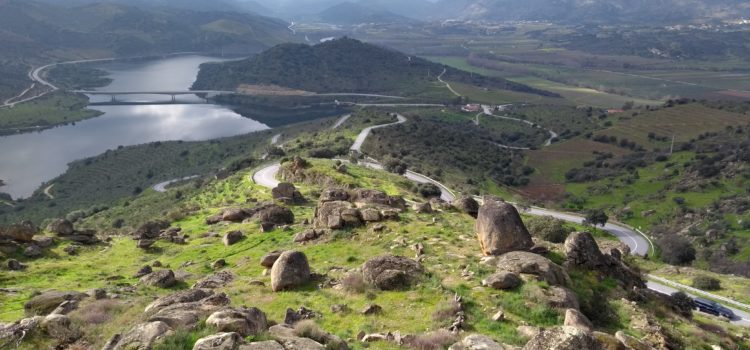 Across the top corner of Portugal